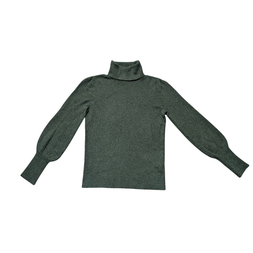 J.Crew Turtle Neck Sweater Womens XS Green Minimalist Heritage Office Preppy